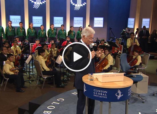 Bill Clinton speaks at the Clinton Global Initiative Annual Meeting