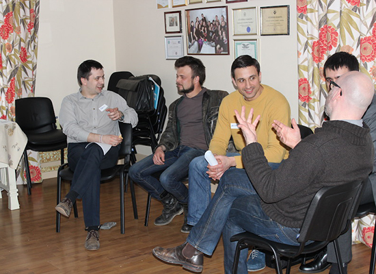 A photo from the first MenCare Latvia father's group