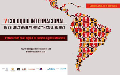 Promotional poster from the 5th International Colloquium on Men and Masculinities Studies in Chile, 2015.