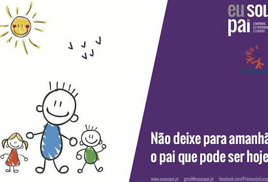 A postcard from Portugal's "Eu sou pai" (I am a Father) campaign.