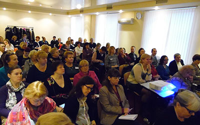 Attendees at the Social Integration in the Changing World forum in Russia.