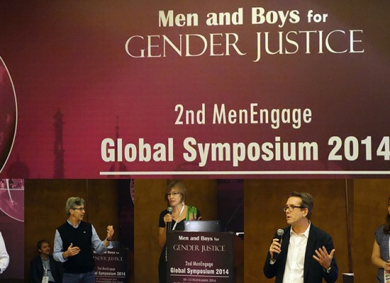 Speakers at the State of the World's Fathers advocacy workshop at the MenEngage Global Symposium in India, 2015.