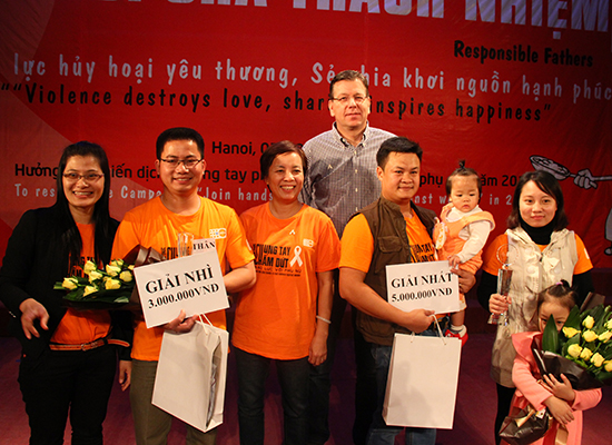 Winners at the "Responsible Fathers” contest in Hanoi, Vietnam