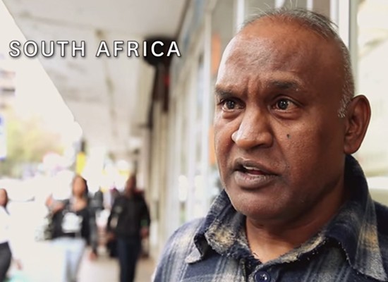 Image of a man in South Africa speaking to the camera, from the film "Being a Father"