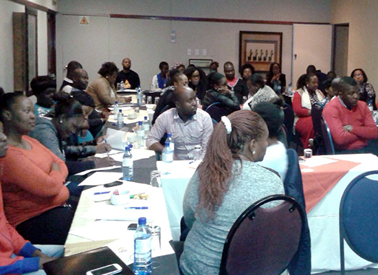 Participants at a MenCare+ workshop for social workers in South Africa.