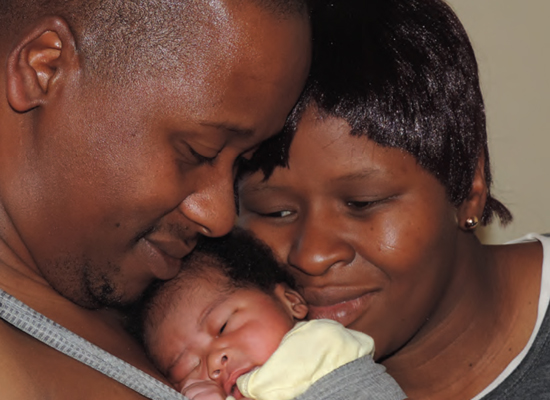 Thulani and Yolanda Velebayi with baby Luncuthu.