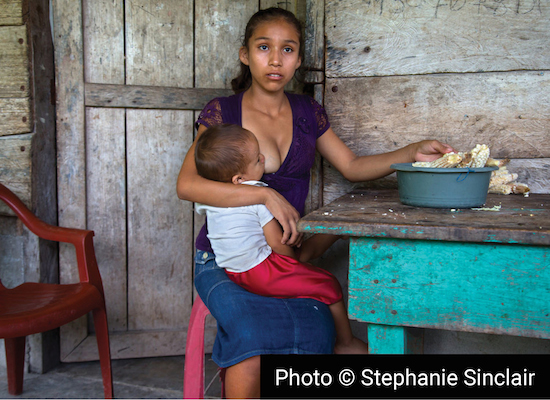 Aracely was 11 when she married her husband, who was 34. Now 15, she is raising her son on her own. Copyright © Stephanie Sinclair.