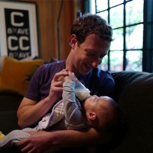 Mark Zuckerberg and daughter Max. Courtesy of Facebook.