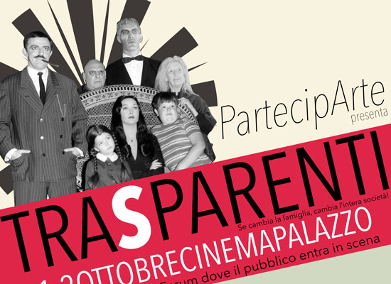 Banner promoting the TranSparent theater festival in Italy.